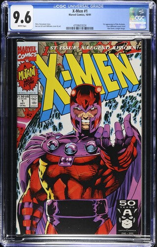 X-Men 1, Marvel Comics 1991, Jim Lee Chris Claremont, Magneto Cover. CGC 9.6