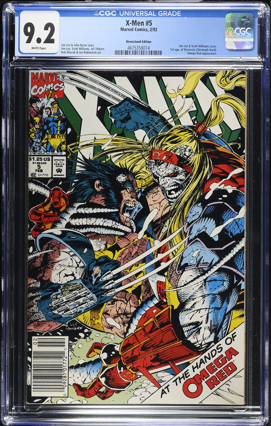 X-Men 5 CGC 9.2 White Pages (1st app of Maverick & 2nd Omega Red)