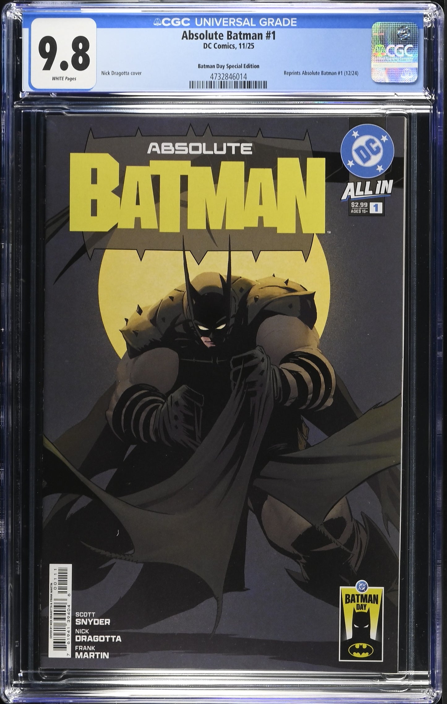 Absolute Batman #1 - Batman Day Special Edition - Dragotta Cover CGC 9.8