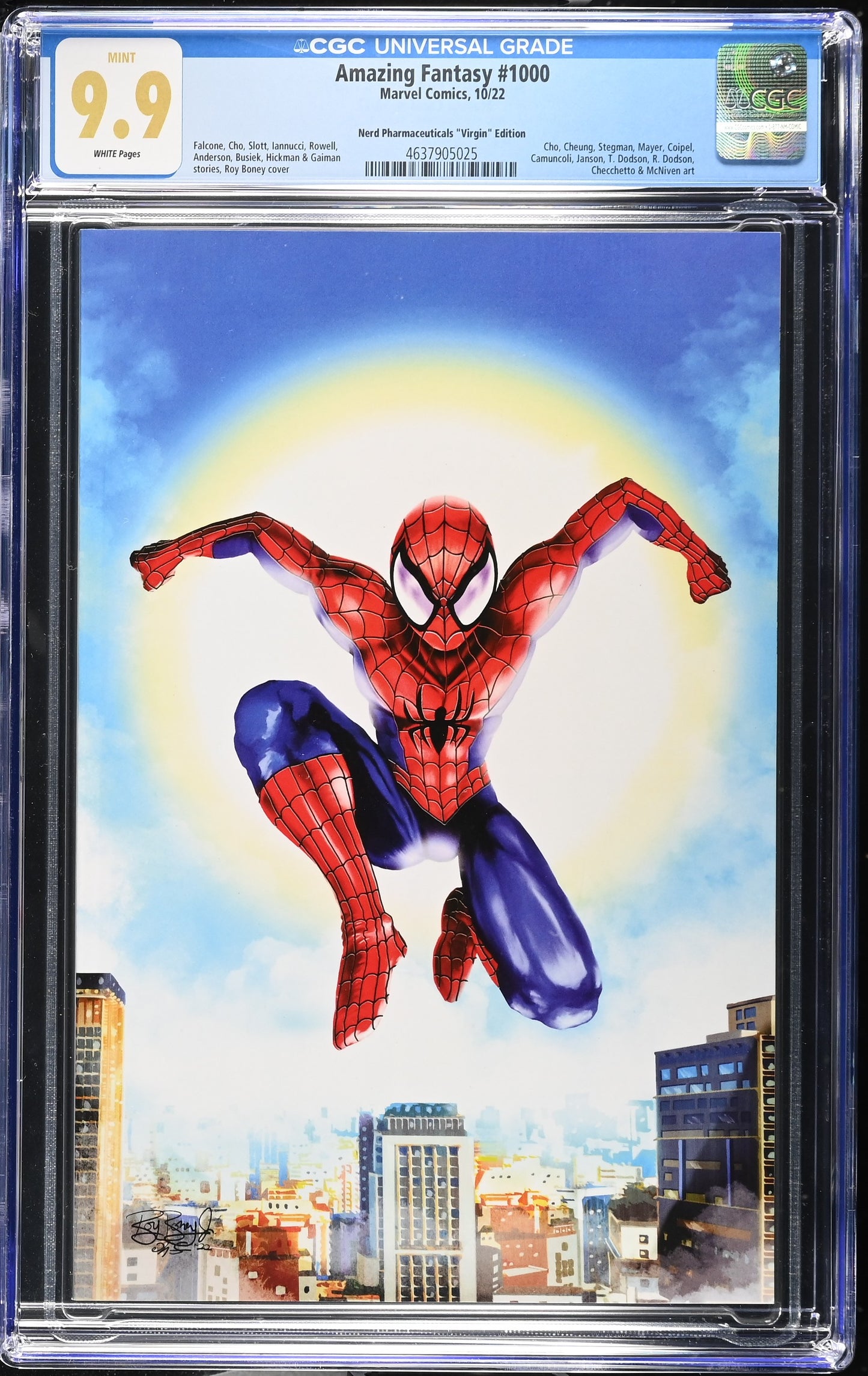 Amazing Fantasy #1000 CGC 9.9 Roy Boney Exclusive Virgin Variant Spider-Man