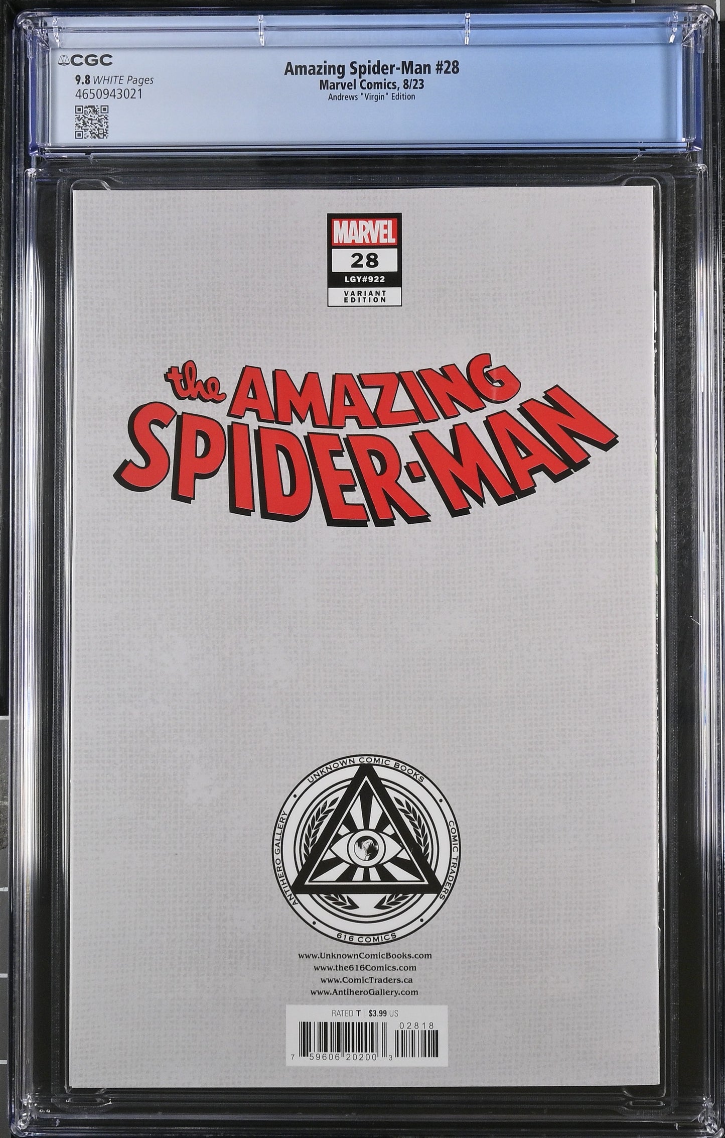 Amazing Spider-Man #28 2023 CGC 9.8 Andrews Virgin Variant