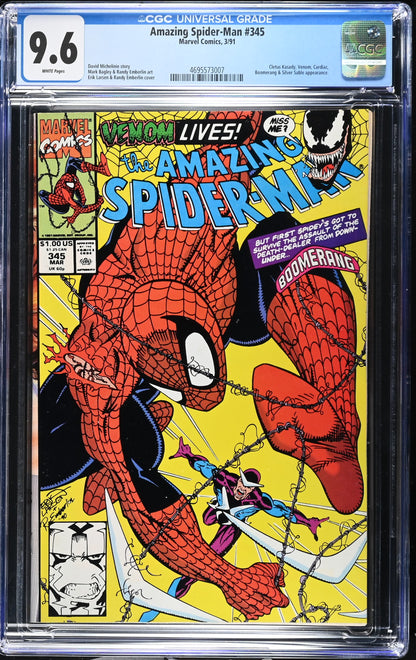 Amazing Spider-Man #345 CGC 9.6 1991 First Appearance Cletus Kassidy (Carnage)