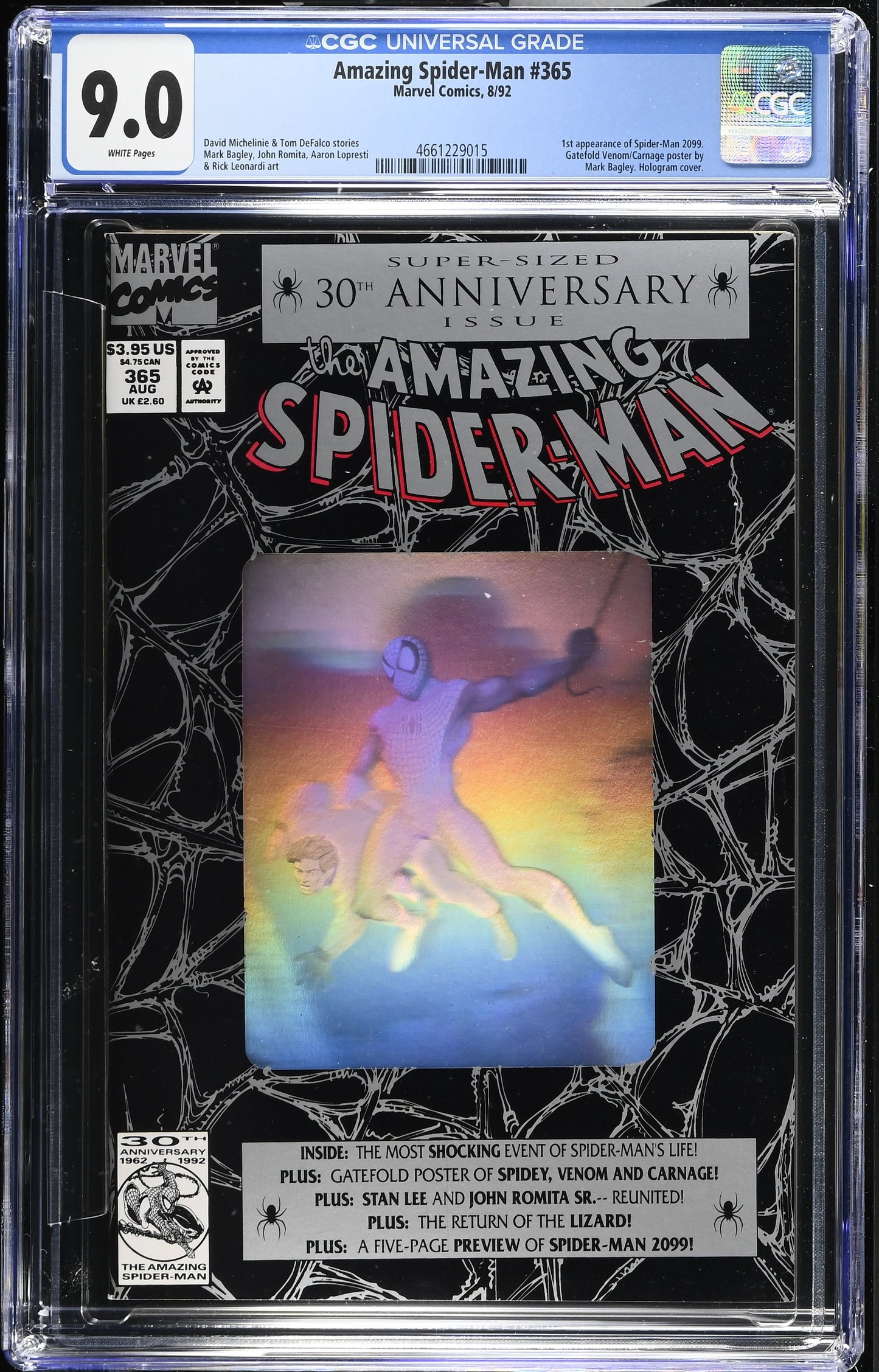 Amazing Spider-man #365 CGC 9.0 1st Miguel O'Hara 2099 Across Spider-Verse