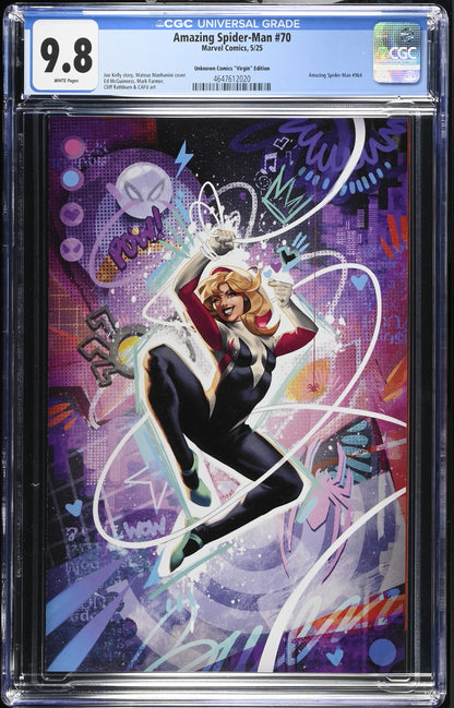 Amazing Spider-Man 70 CGC 9.8 (2025) Manhanini Unknown Comics Virgin Variant