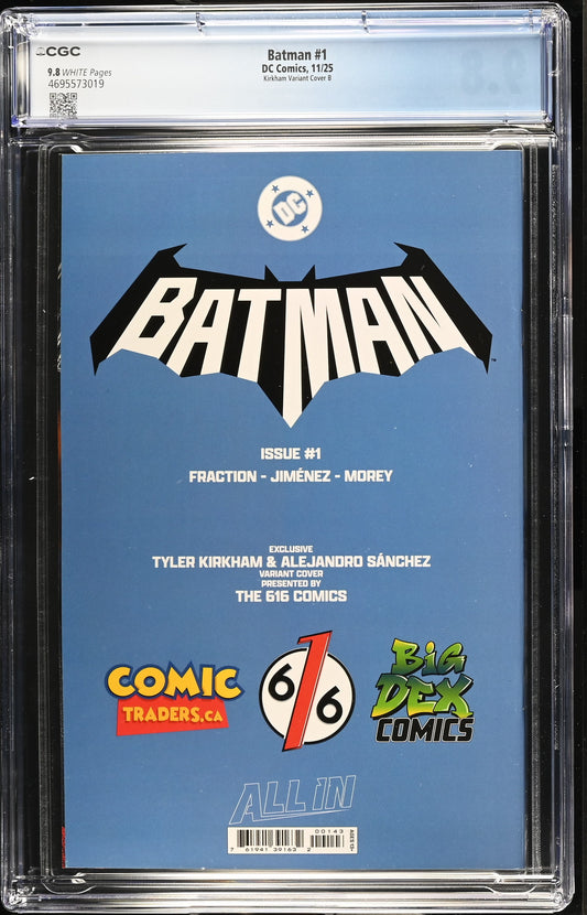 Batman #1 CGC 9.8 Tyler Kirkham 616 Virgin Variant DC 2025