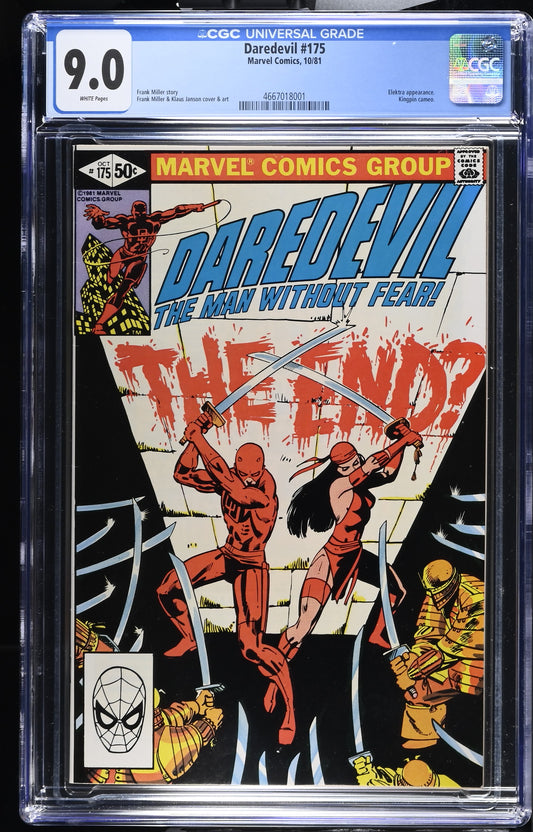 Daredevil #175 CGC 9.0 White Pages- Elektra Frank Miller Story Art 1981