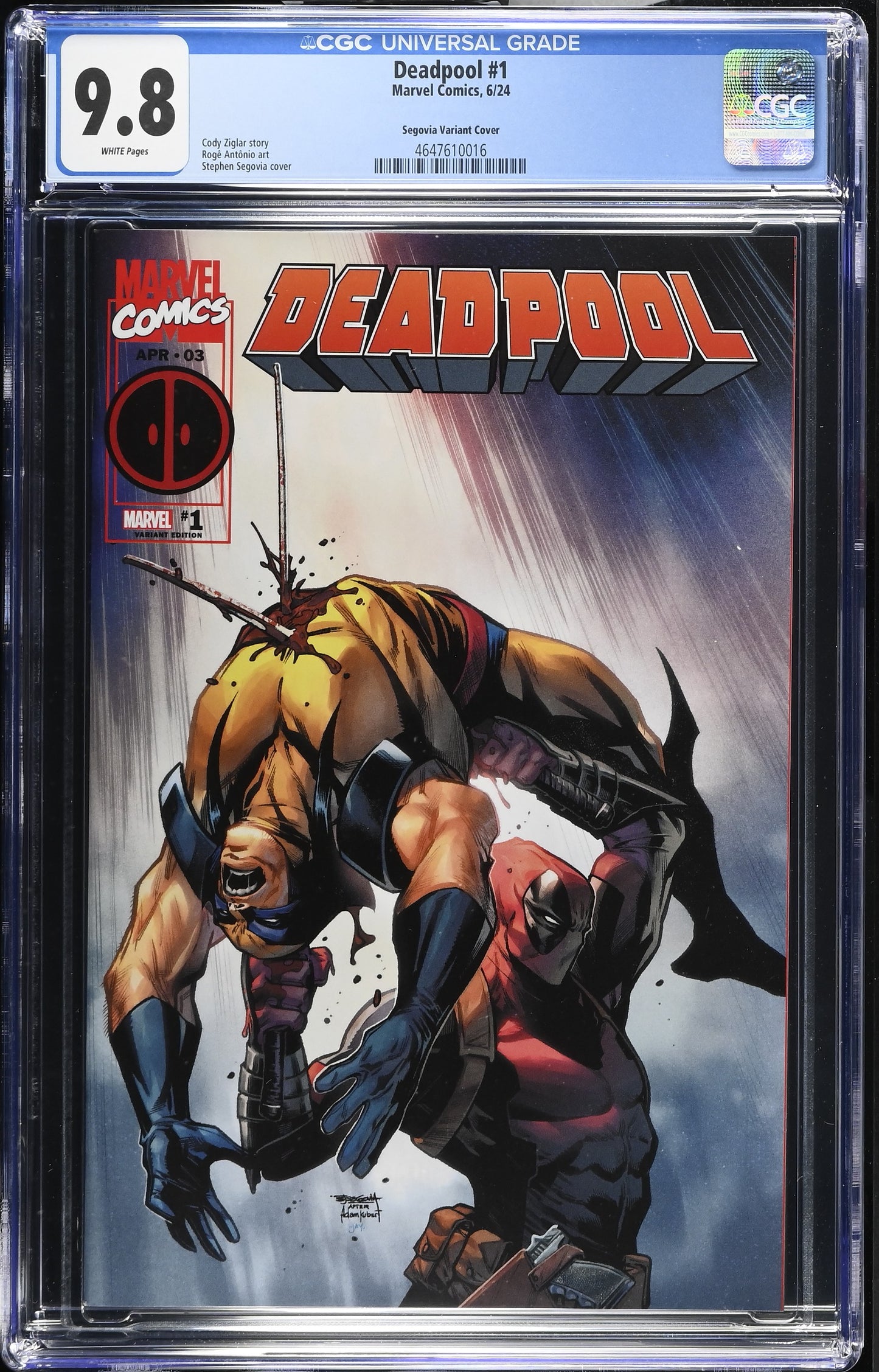 Deadpool Wolverine #1 Exclusive CGC 9.8 (Wolverine 88 Homage- Segovia)