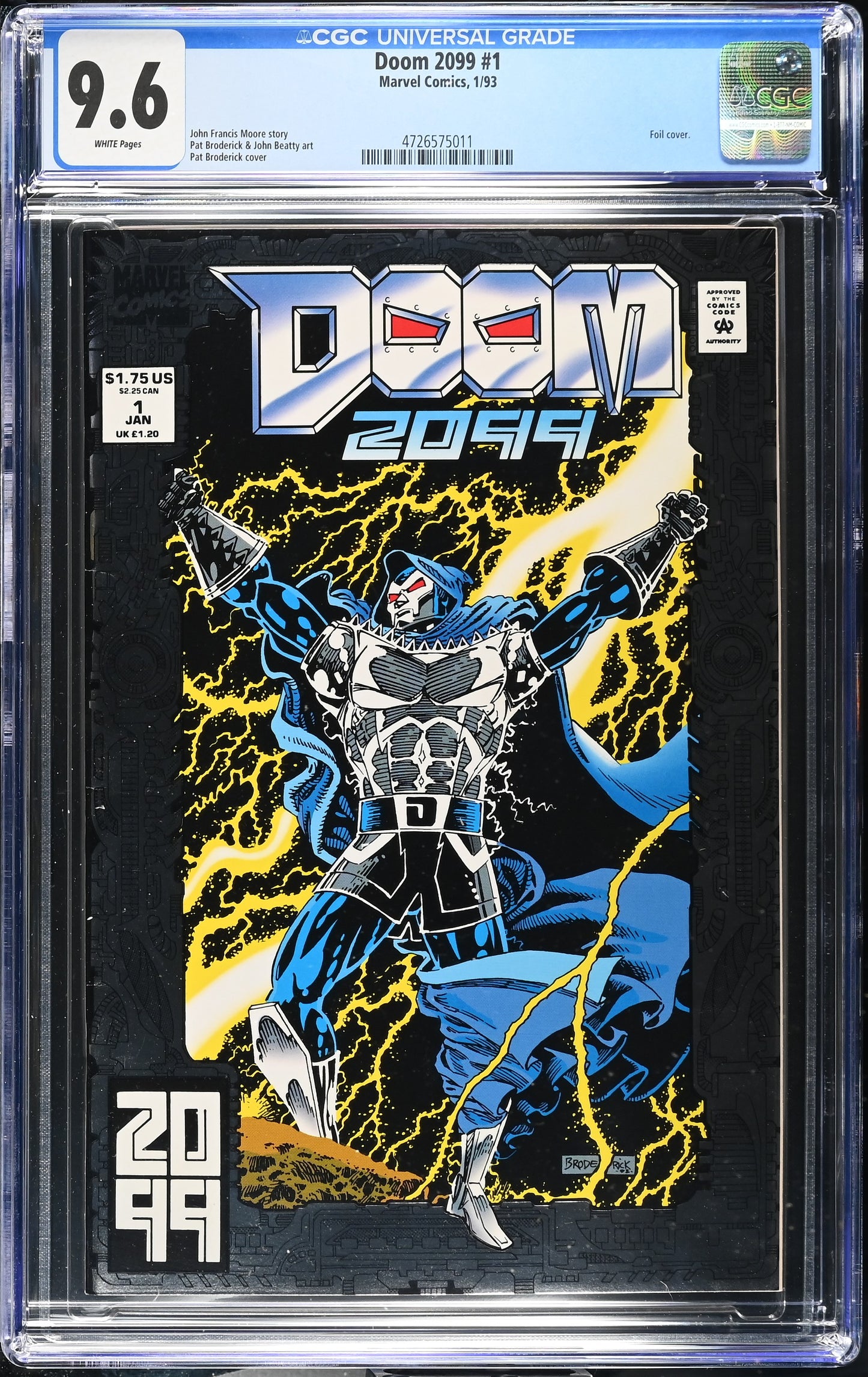 Doom 2099 #1 CGC 9.6 WP Silver Foil Cover Marvel Comics 1993