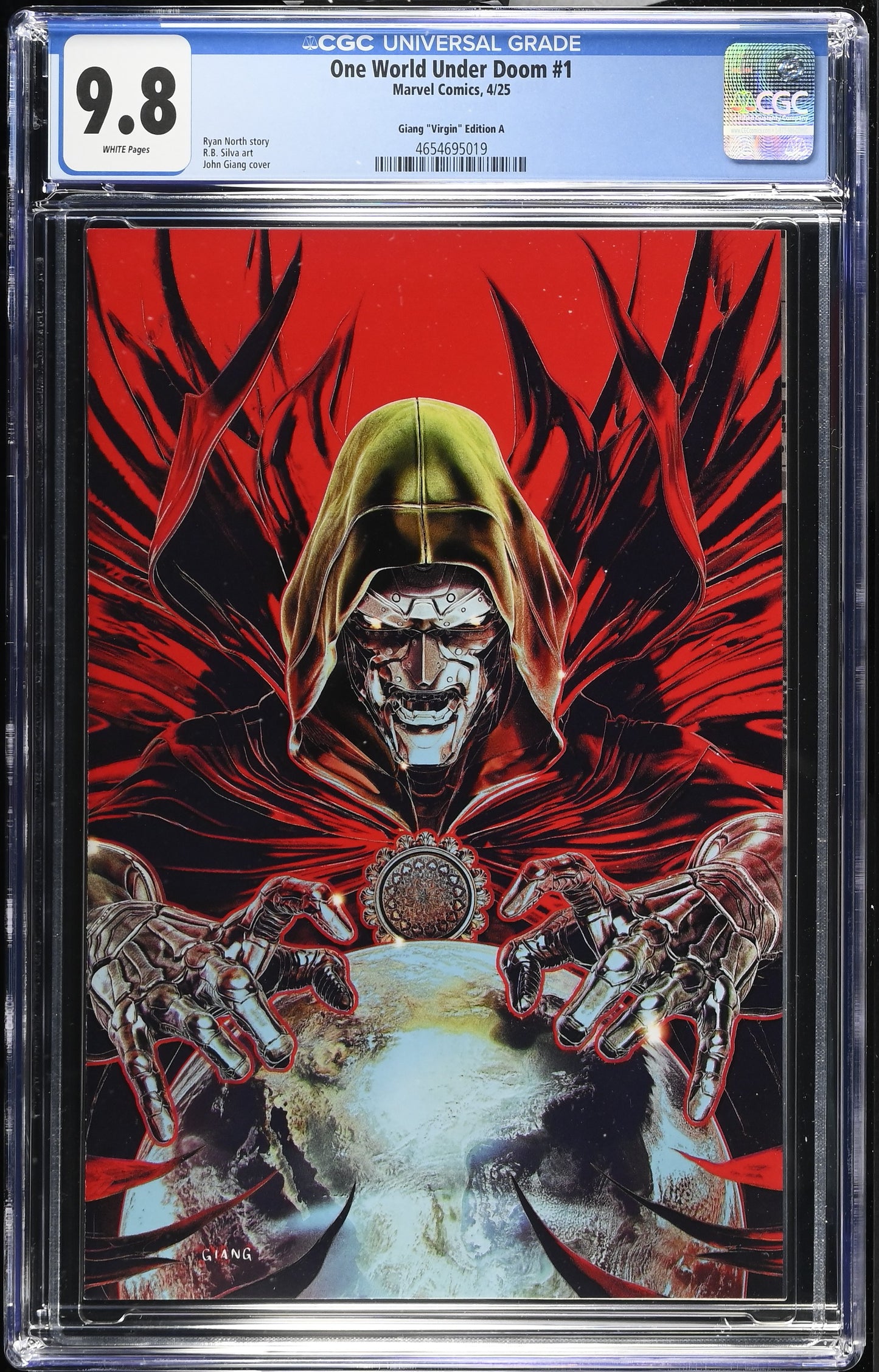 One World Under Doom #1 CGC 9.8 John Giang Negative Bleed Exclusive Virgin