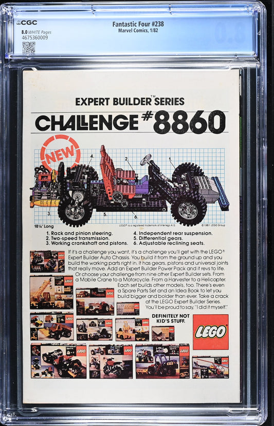 Fantastic Four #238 CGC 8.0 Dr Doom Cover (John Byrne Marvel 1982)