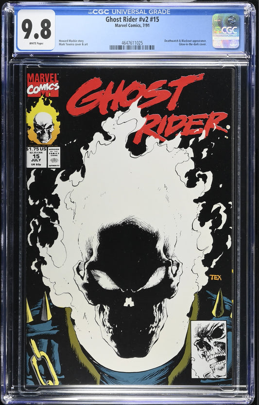 Ghost Rider #15 Marvel Comics 1991 CGC 9.8 First Print Glow Cover