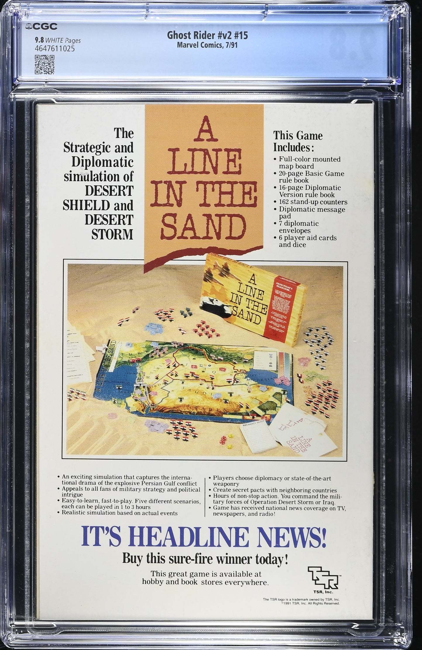 Ghost Rider #15 Marvel Comics 1991 CGC 9.8 First Print Glow Cover