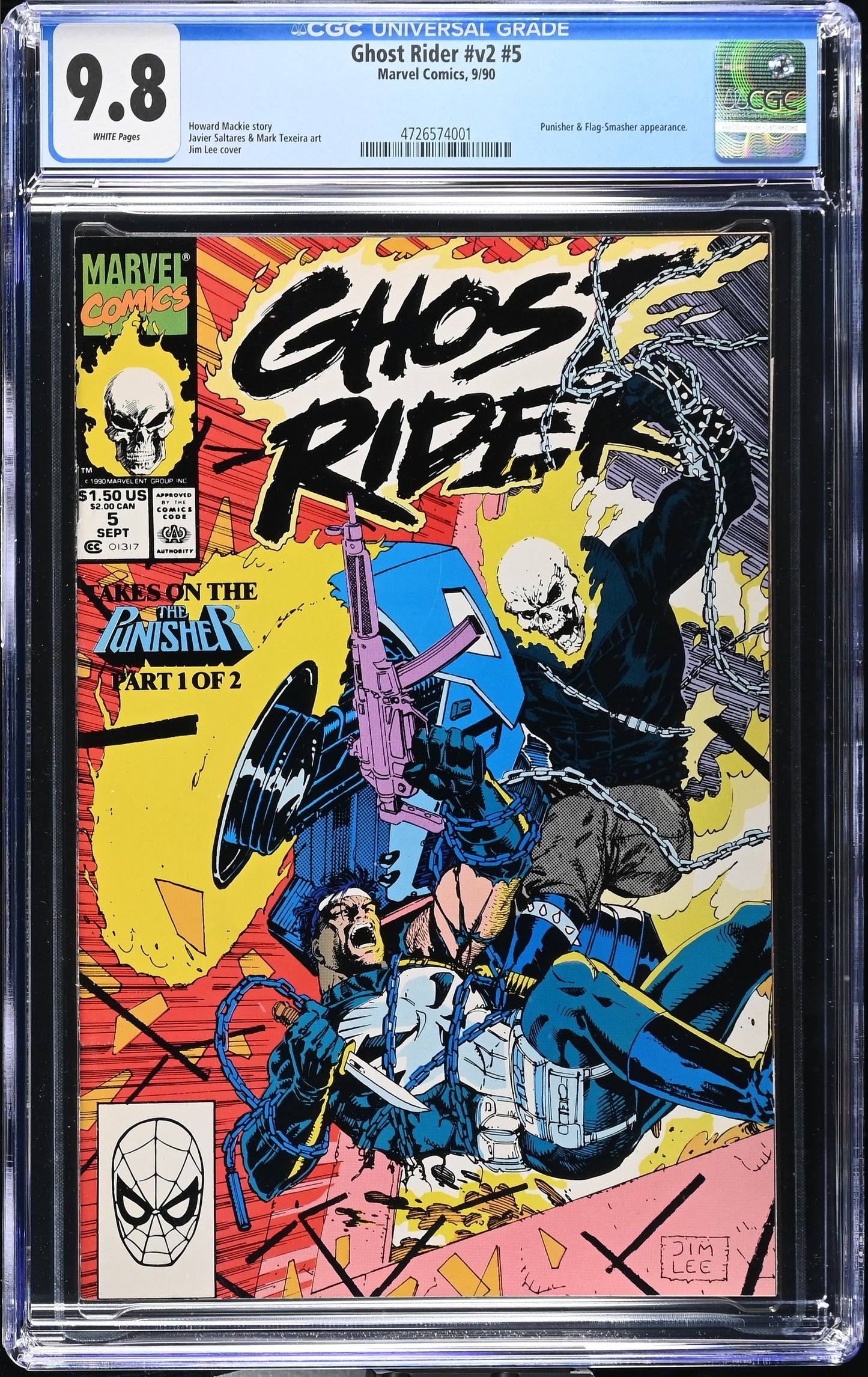 Ghost Rider v2 # 5 CGC 9.8 Punisher 1st App Flag Smasher