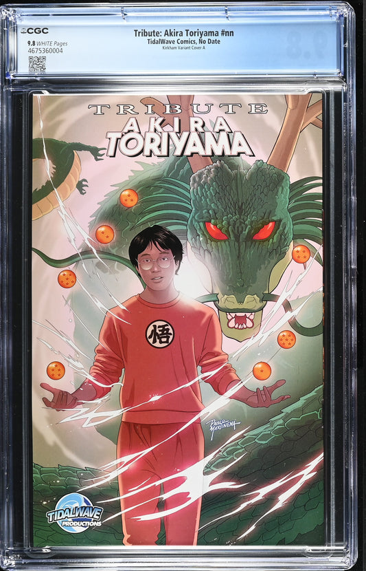 Akira Toriyama Tribute Virgin Battle Damage Goku Black Background CGC 9.8