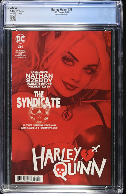 Harley Quinn #31 CGC 9.8 Nathan Szerdy Syndicate Edition C