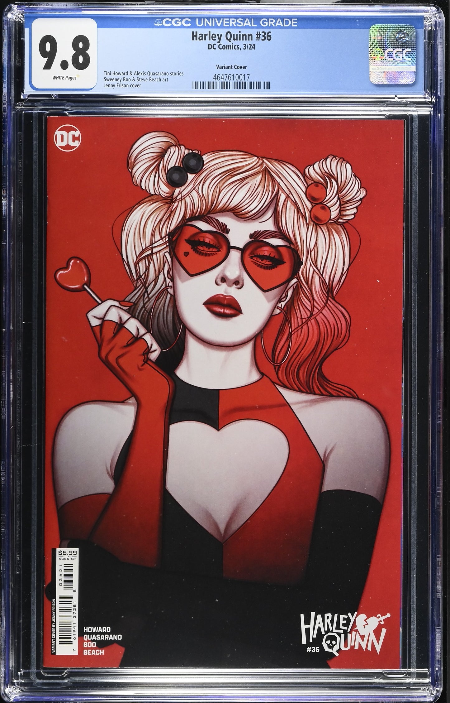 Harley Quinn #36 CGC 9.8 Frison Valentine’s Day Variant Cover DC Comics
