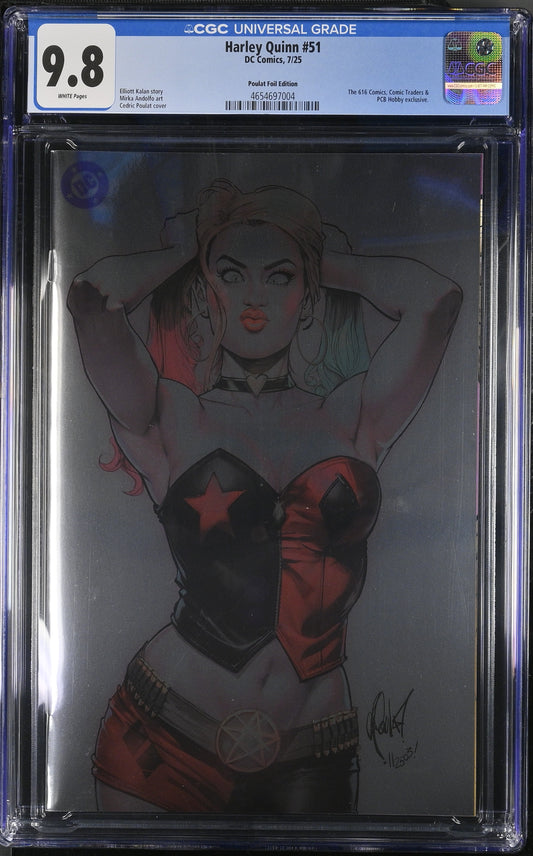 Harley Quinn #51 CGC 9.8  Cedric Poulat Virgin Foil Variant C Limited 1000