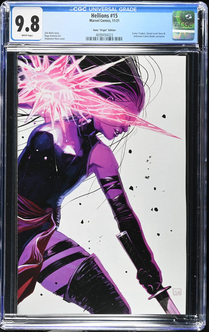 Hellions #15 (11/21) CGC 9.8 NM/M Stephanie Hans Psylocke Virgin Cover