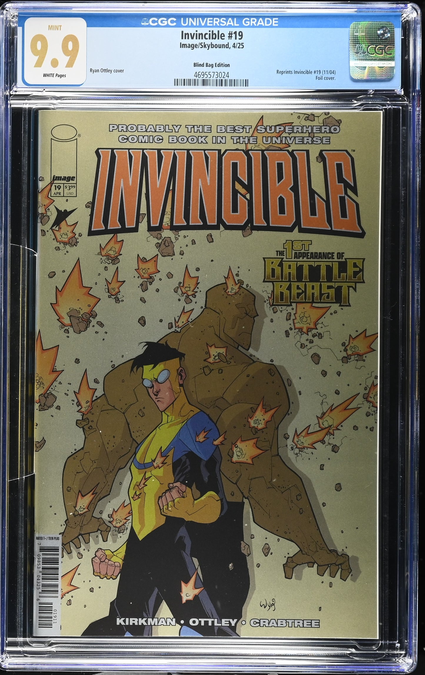 Invincible #19 CGC 9.9 (2025) Battle Beast Blind Bag Foil Edition ~ Image Comics