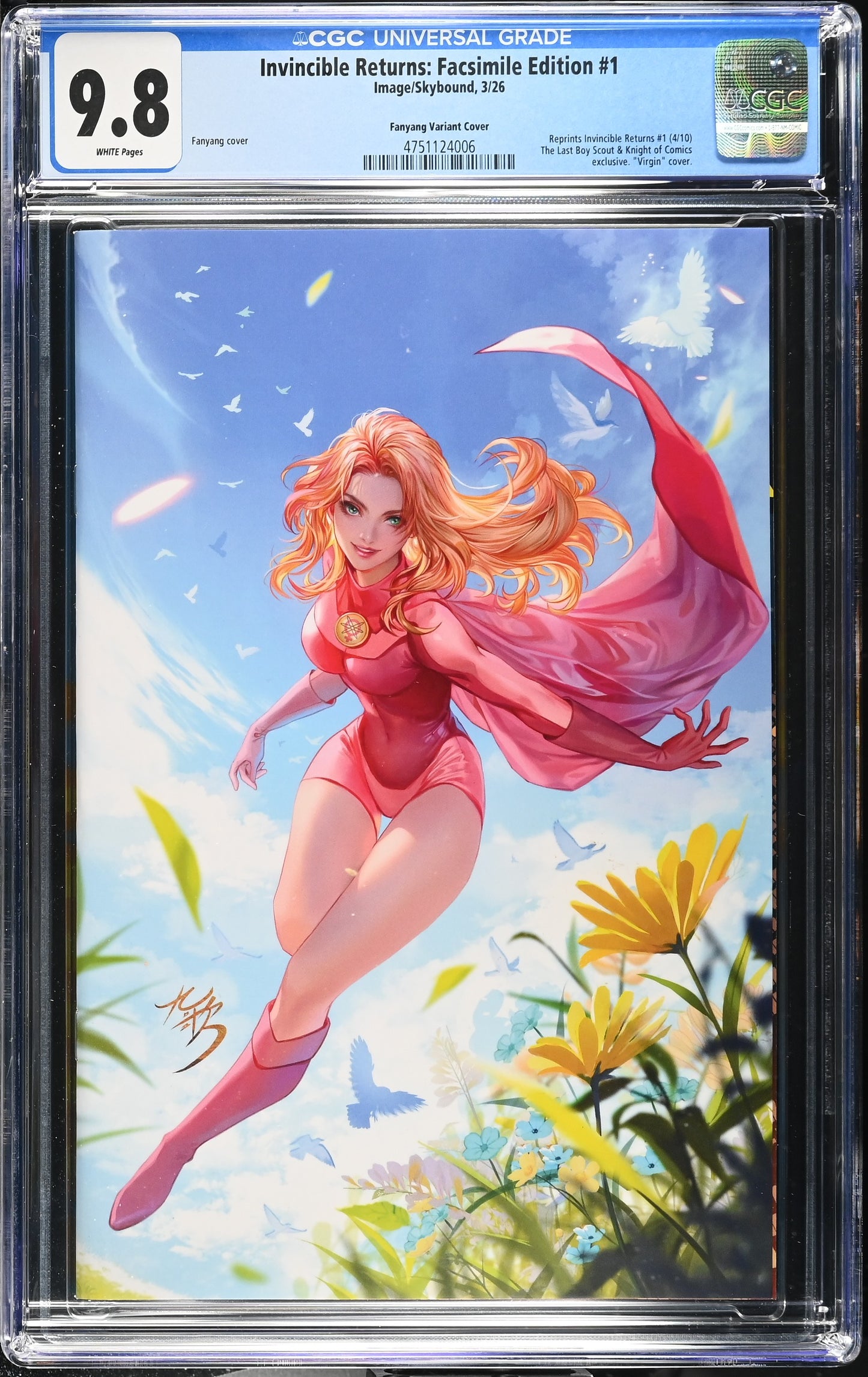 Invincible Returns: Facsimile Edition #1 CGC 9.8 Fanyang Variant Cover 03/26