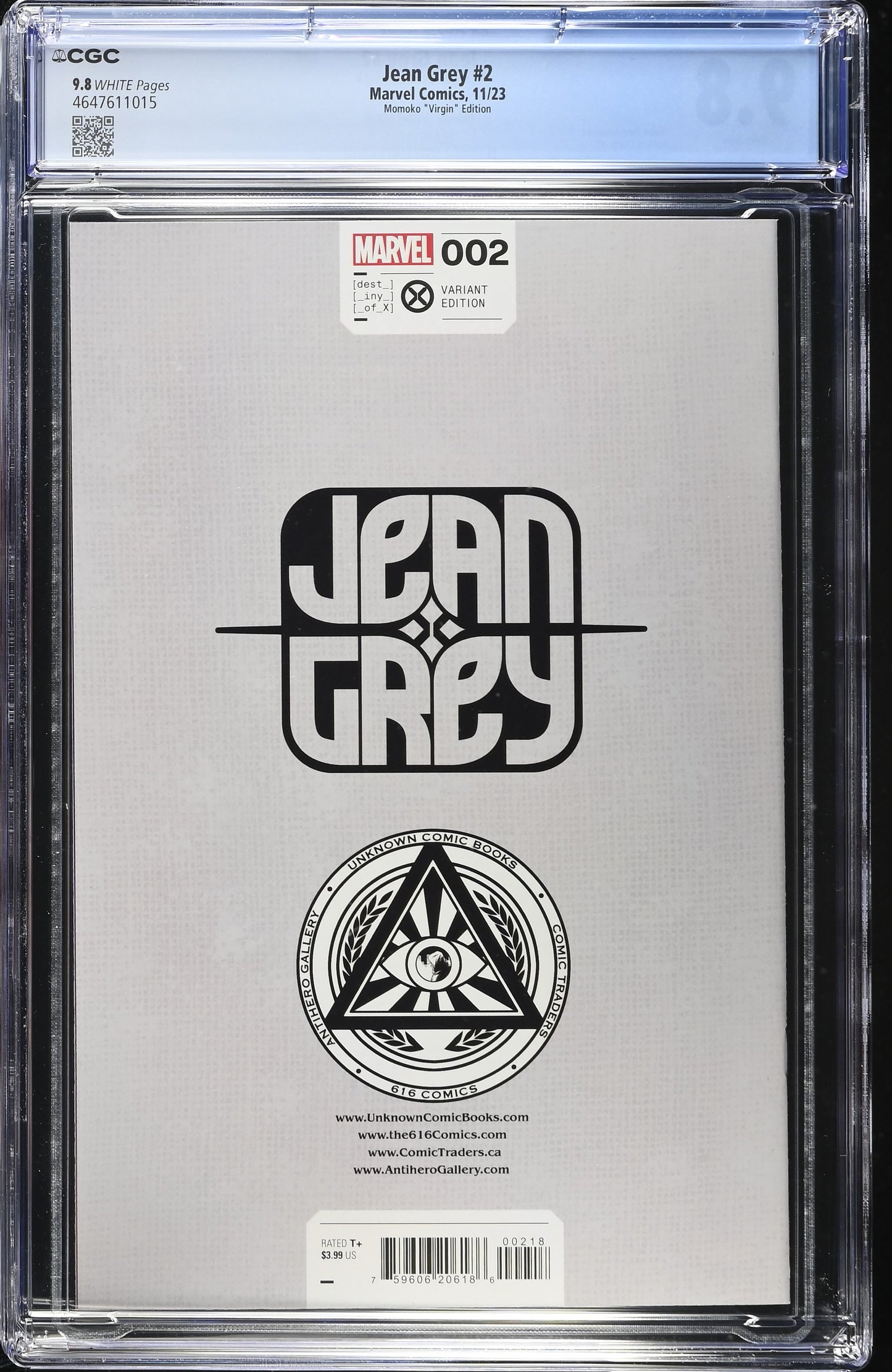 Jean Grey #2 CGC 9.8 Peach Momoko Virgin Variant Cover 2023
