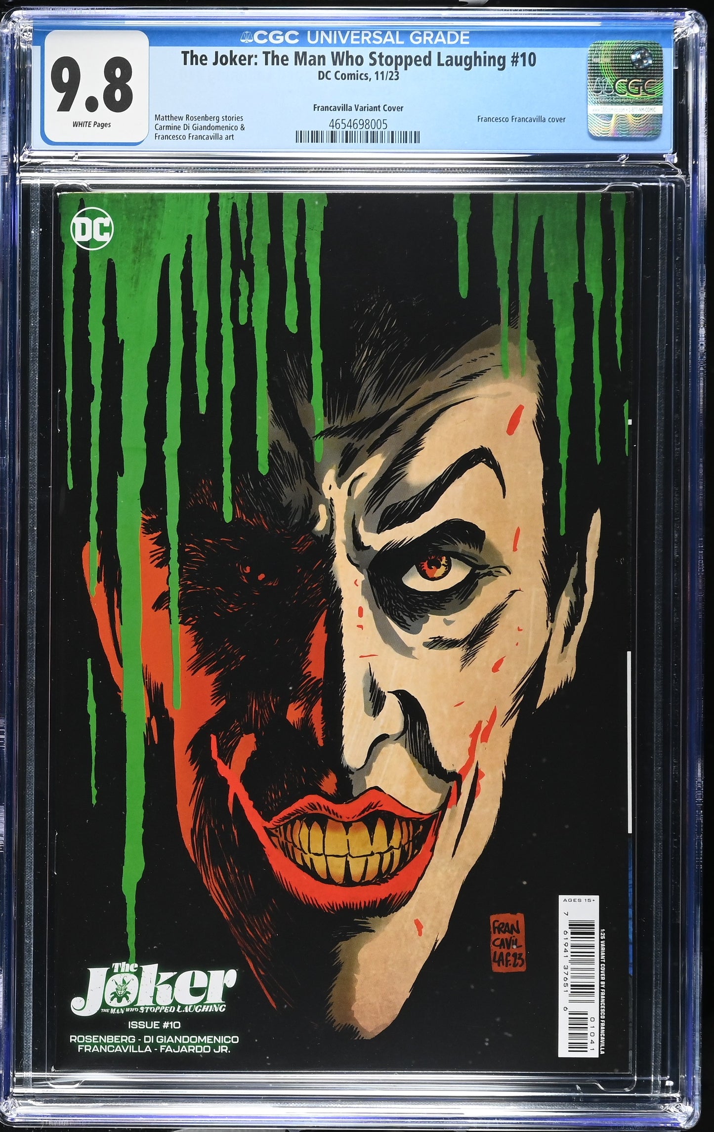 Joker Man Who Stopped Laughing 10 CGC 9.8 1:25 Francesco Francavilla Variant