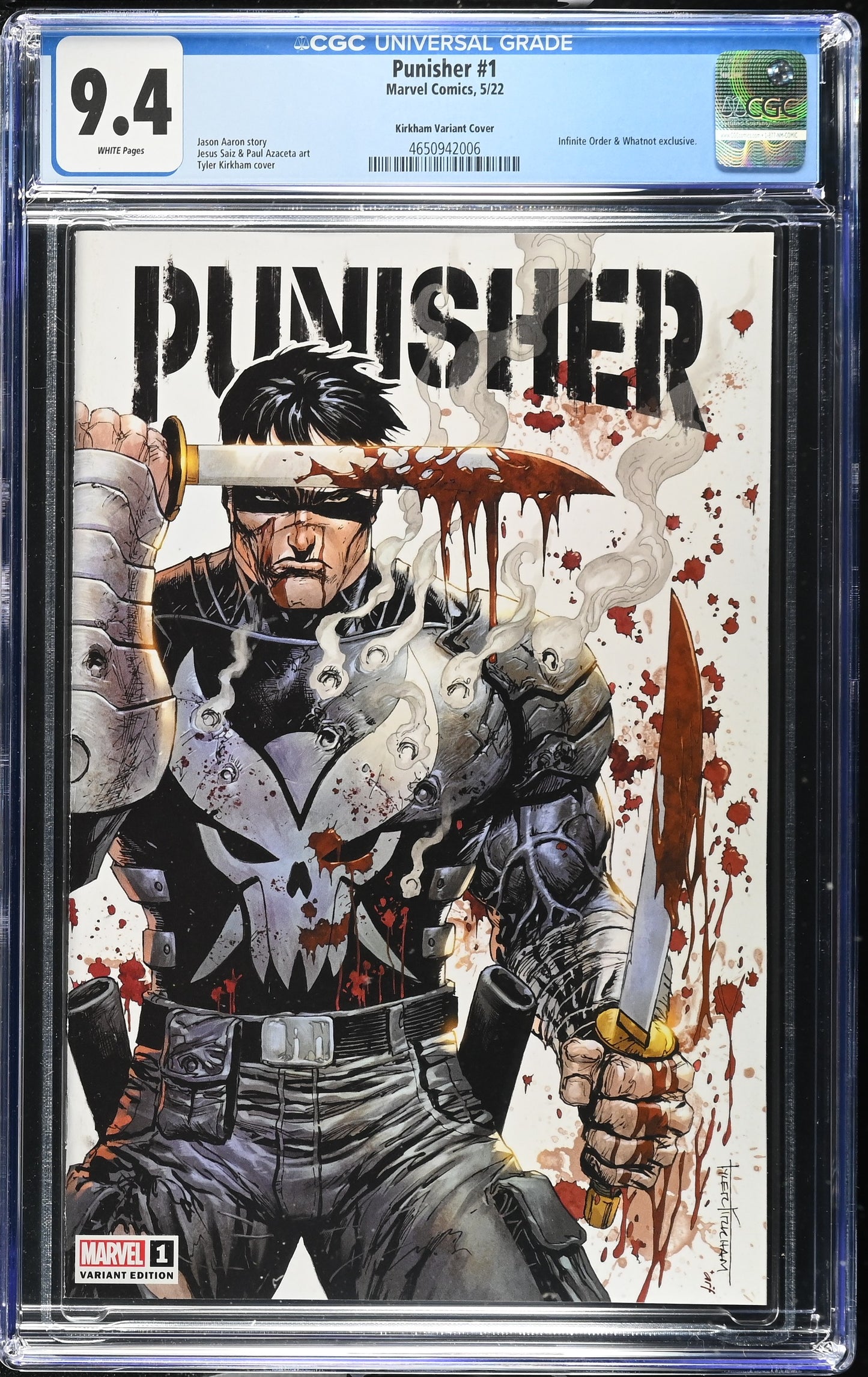 Punisher #1 Tyler Kirkham Whatnot Trade Variant CGC 9.4