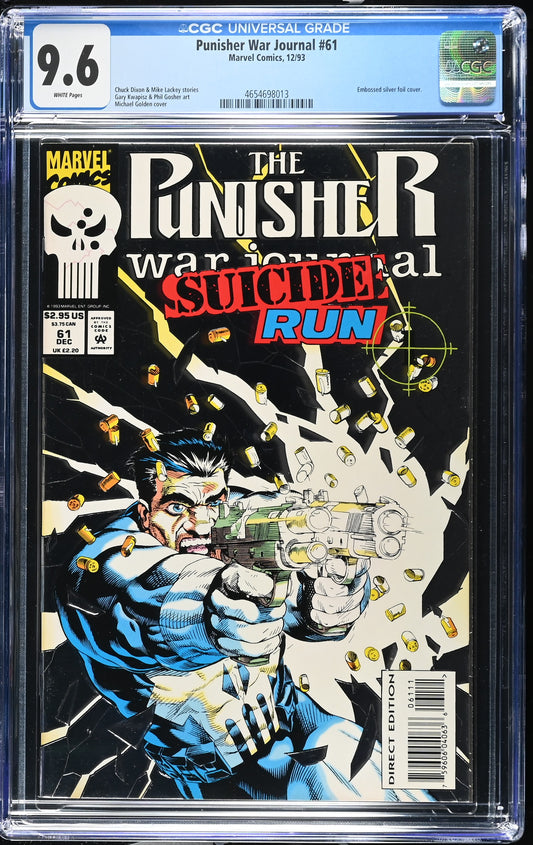 Punisher War Journal 61 CGC 9.6 Suicide Run part 1 Silver Embossed cover