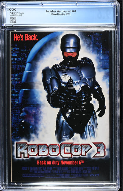 Punisher War Journal 61 CGC 9.6 Suicide Run part 1 Silver Embossed cover