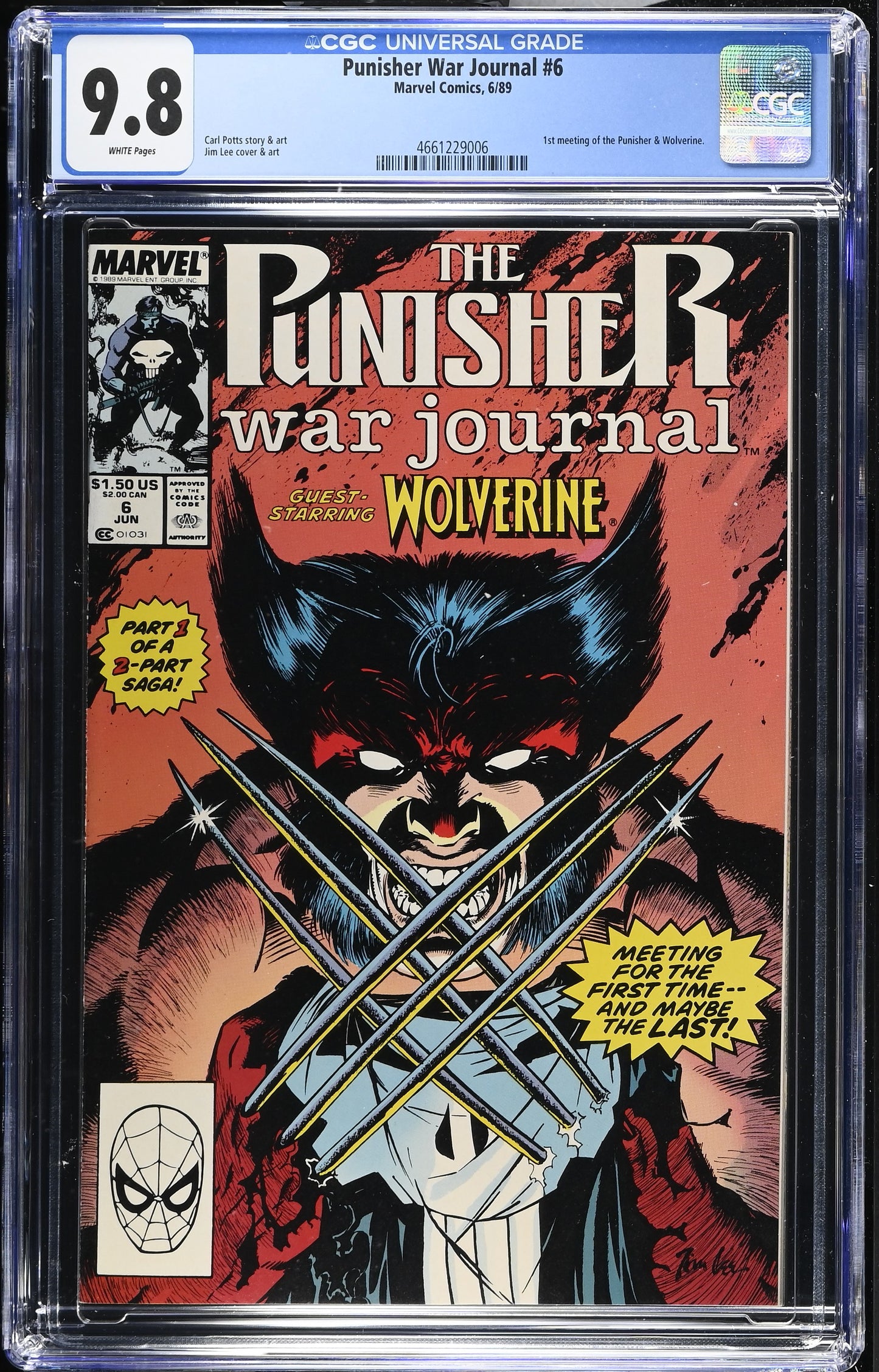 Punisher War Journal #6 CGC 9.8 1st Battle vs Wolverine