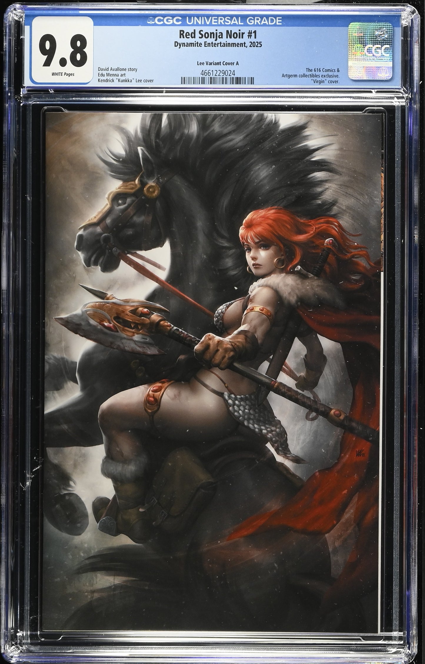 Red Sonja Noir #1 Kendrick Kunkka Lim 616 Virgin A  CGC 9.8