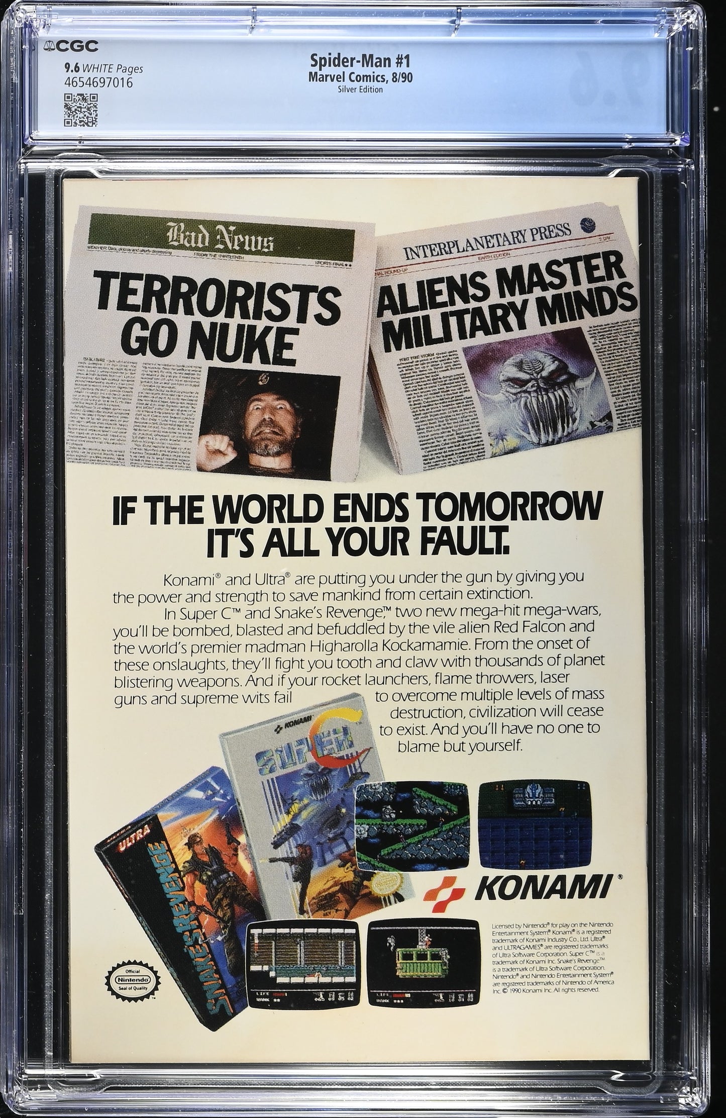 Spider-Man 1 CGC 9.6 1990 Silver Variant- Todd McFarlane Story & Art