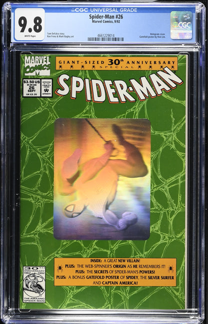 Spider-Man #26 CGC 9.8 Hologram 1992 30th Anniversary Special