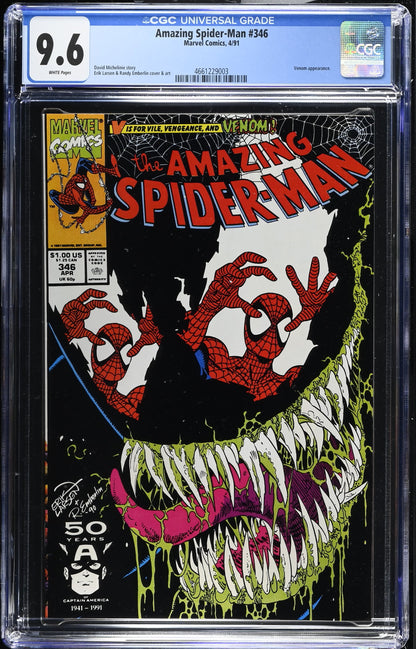 Amazing Spider-Man  #346 CGC 9.6 Venom App