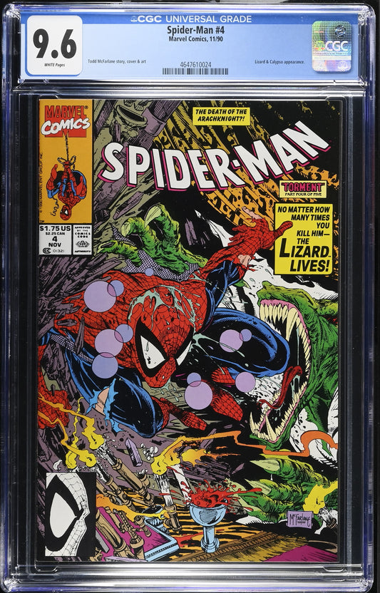 Spider-Man #4 CGC 9.6 Marvel 1990 McFarlane Torment Part 4
