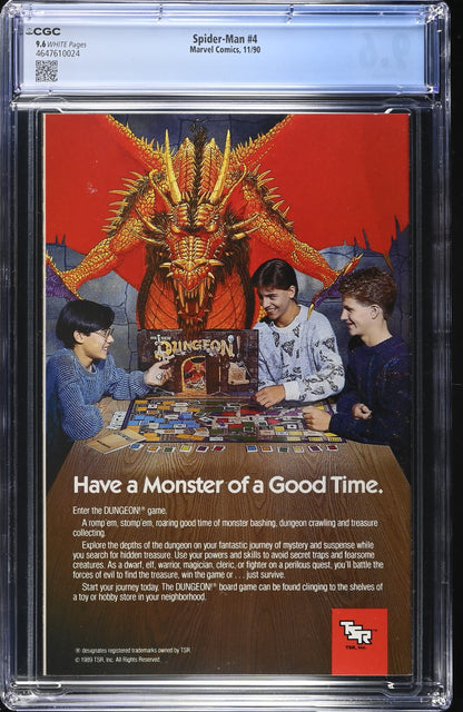 Spider-Man #4 CGC 9.6 Marvel 1990 McFarlane Torment Part 4