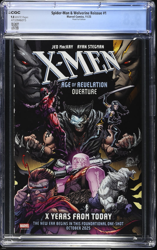 NYCC 2025 WHATNOT YEAR IN MARVEL 25 SPIDER-MAN/WOLVERINE #1 FLOOD FOIL CGC 9.8