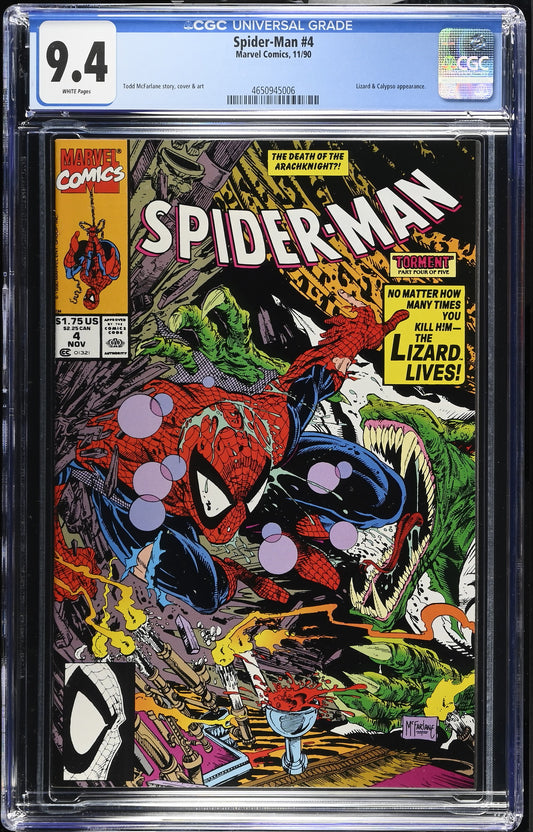 Spider-Man #4 CGC 9.4 Marvel 1990 Key McFarlane Torment Part 4