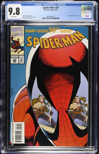 Spider-man #50 CGC 9.8 (1994) features Origin of the Grim Hunter