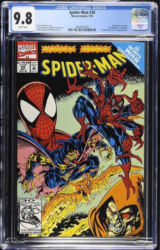 Spider-Man #24 CGC 9.8 (1992) Infinity War crossover - 1st full app Doppelganger