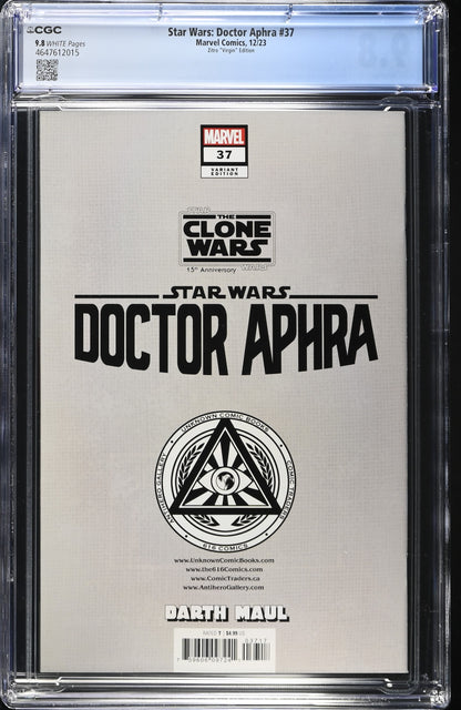 Star Wars: Doctor Aphra 37 CGC 9.8 Zitro Virgin Darth Maul Marvel 2023