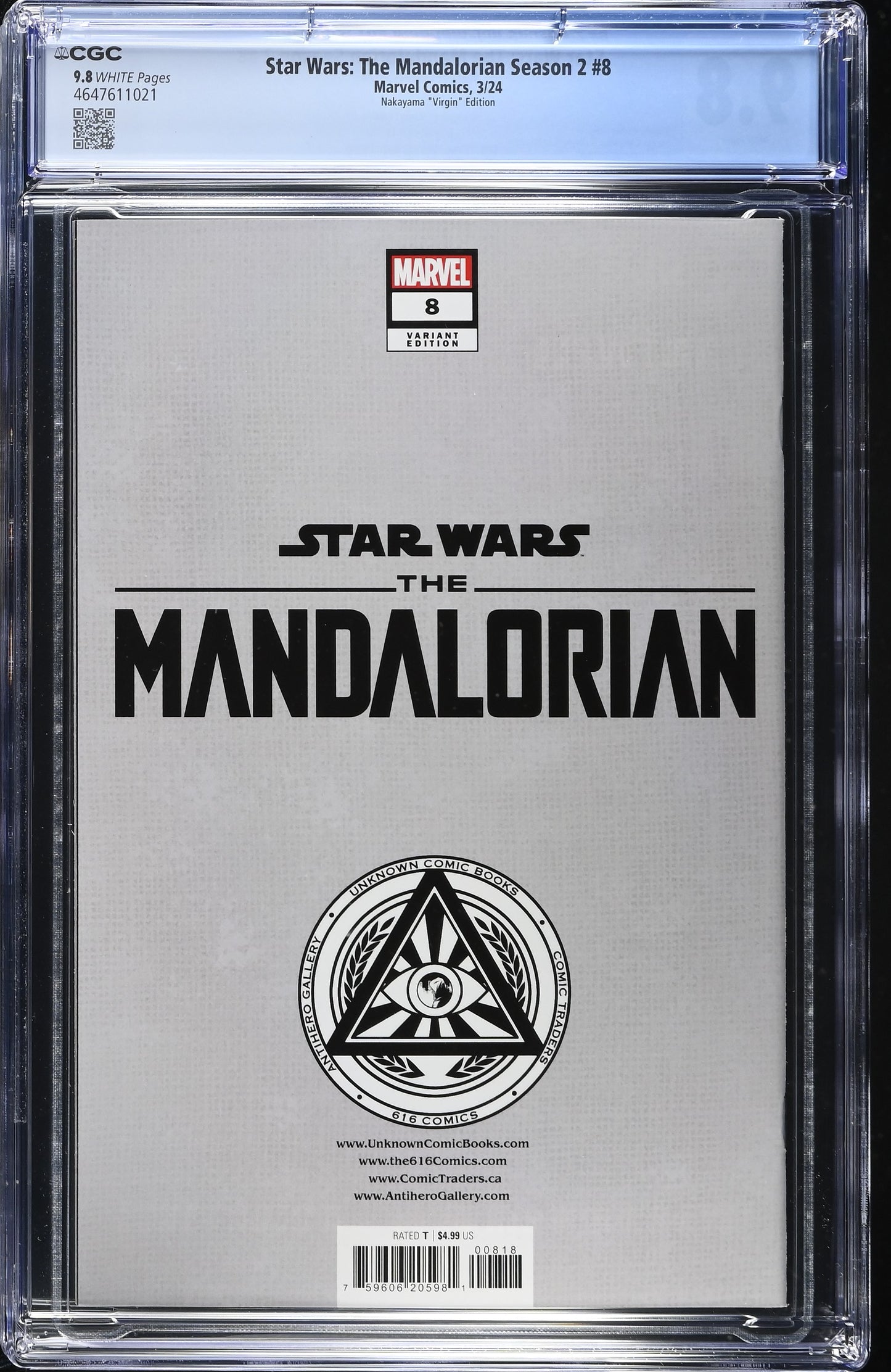 Star Wars: The Mandalorian 2 #8 CGC 9.8 David Nakayama Exclusive Virgin