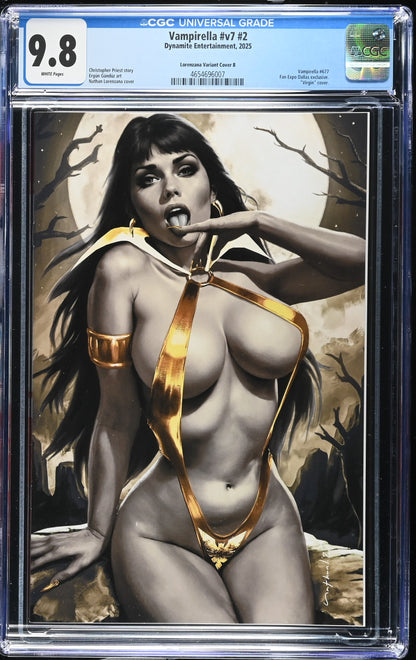 Vampirella #2 - Nathan Lorenzana Virgin Variant Gold B Knight Comic Cgc 9.8