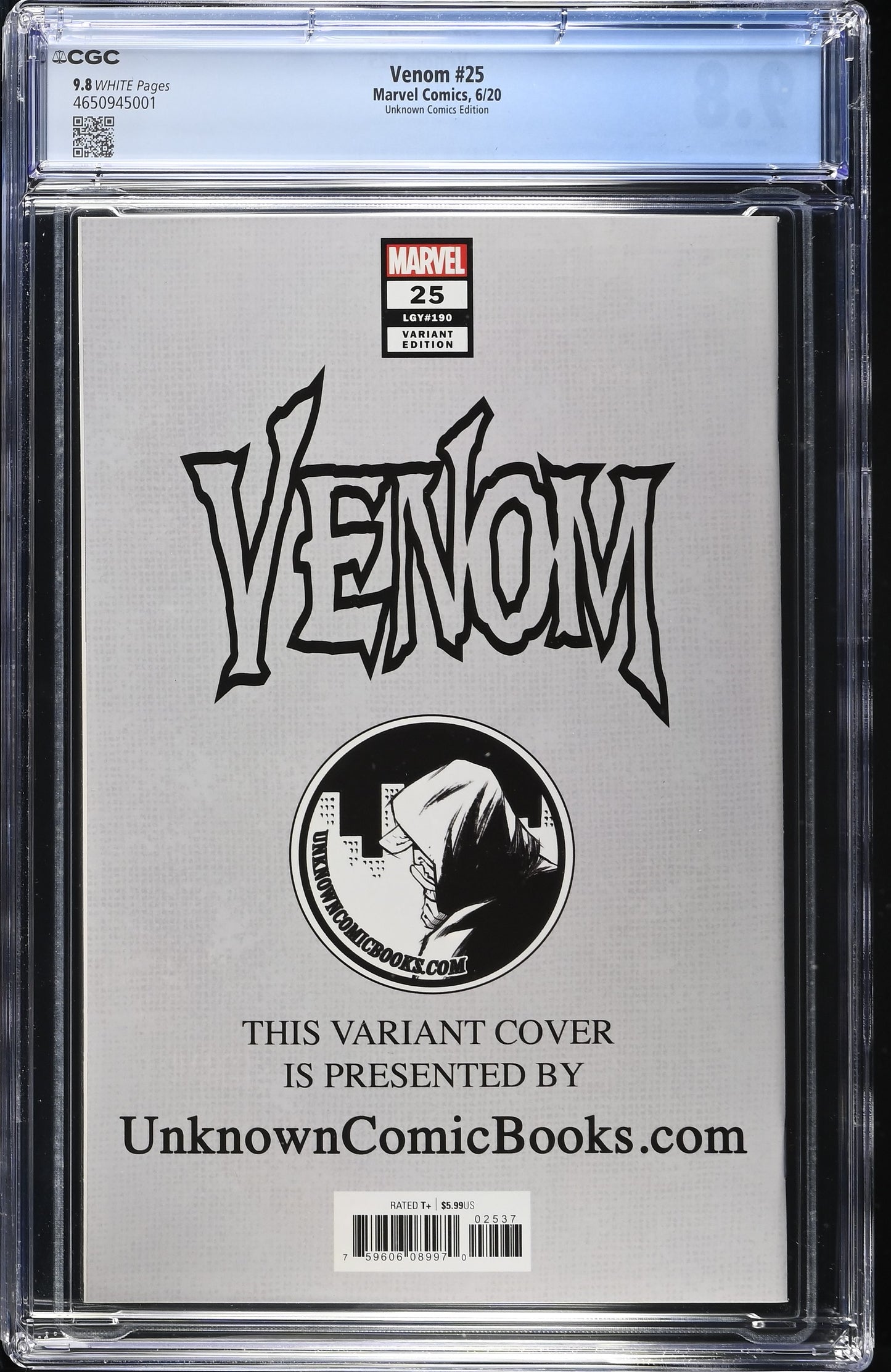 Venom #25 Unknown Comics Exclusive Edition Grade 9.8 CGC