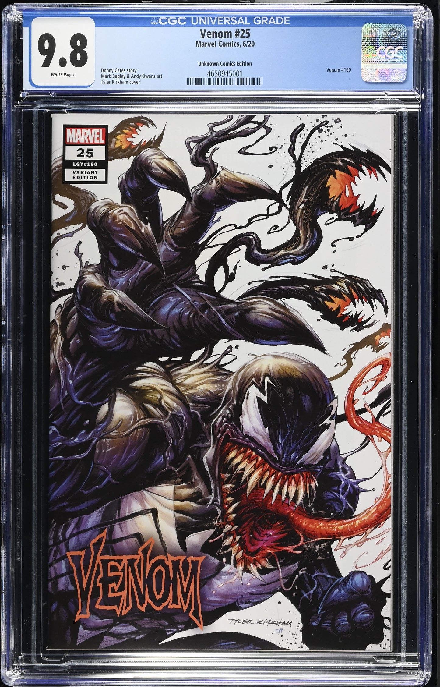 Venom #25 Unknown Comics Exclusive Edition Grade 9.8 CGC