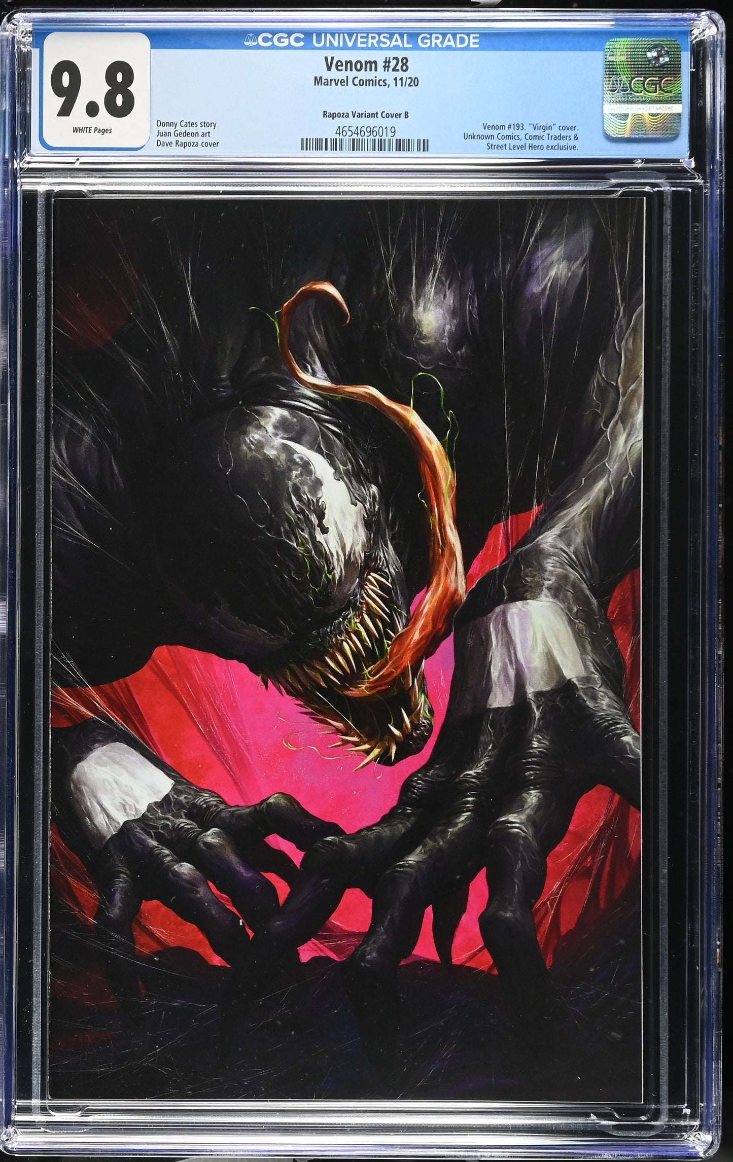 Venom #28 Dave Rapoza Virgin Variant Graded Cover CGC 9.8