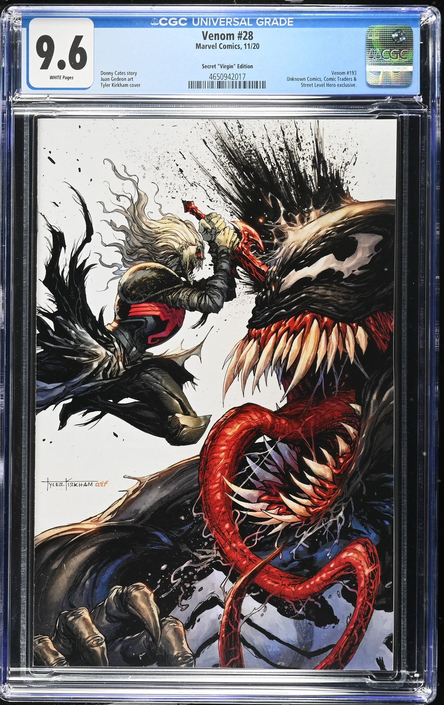 Venom 28 CGC 9.6 (2020) Kirkham Virgin Exclusive Variant