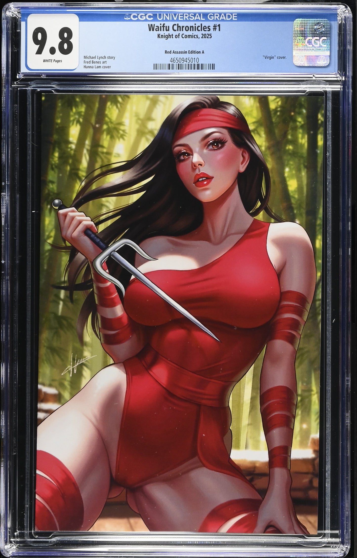 Waifu Chronicles #1 CGC9.8 Red Assassin "Elektra" Cosplay Cover A By Hanna Lam