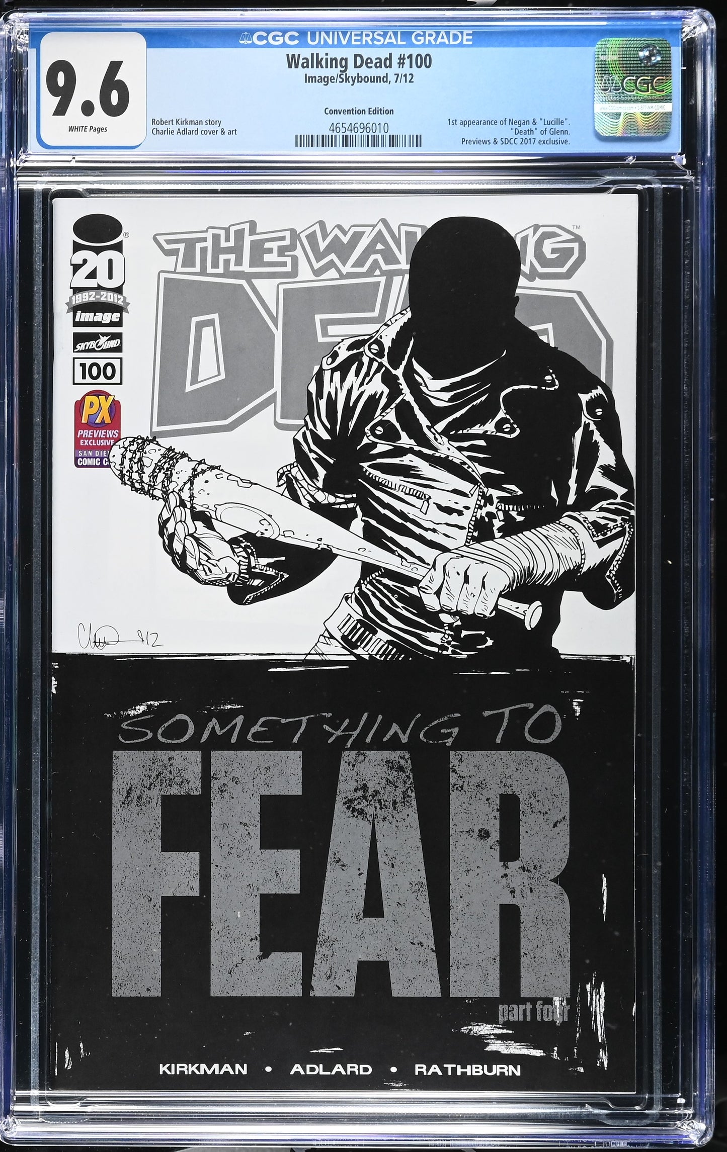 Walking Dead #100 Negan 1st Appearance CGC 9.6 SDCC B&W