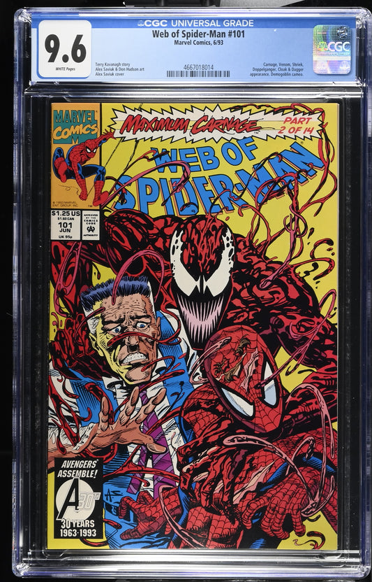 Web of Spider-Man #101 - CGC Graded 9.6 - Maximum Carnage Part 2